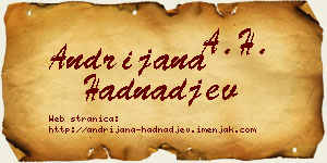 Andrijana Hadnađev vizit kartica